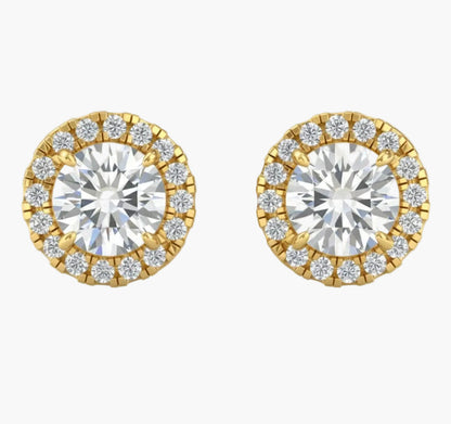 Princess Cut Swan Stud Diamond Earrings