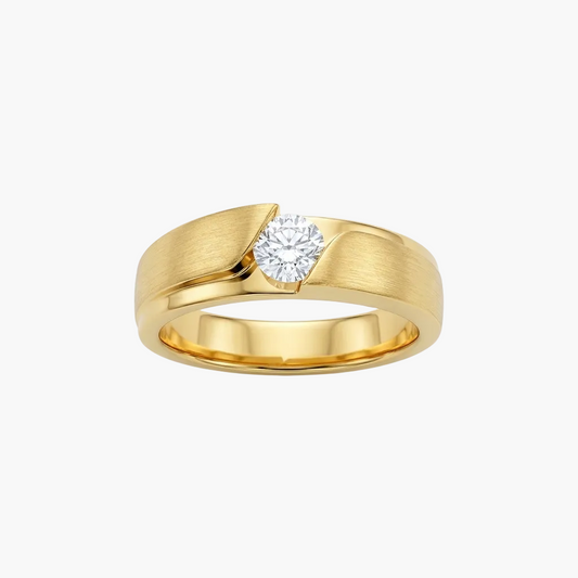 Architectural Matte Finish Bypass Diamond Mens Ring
