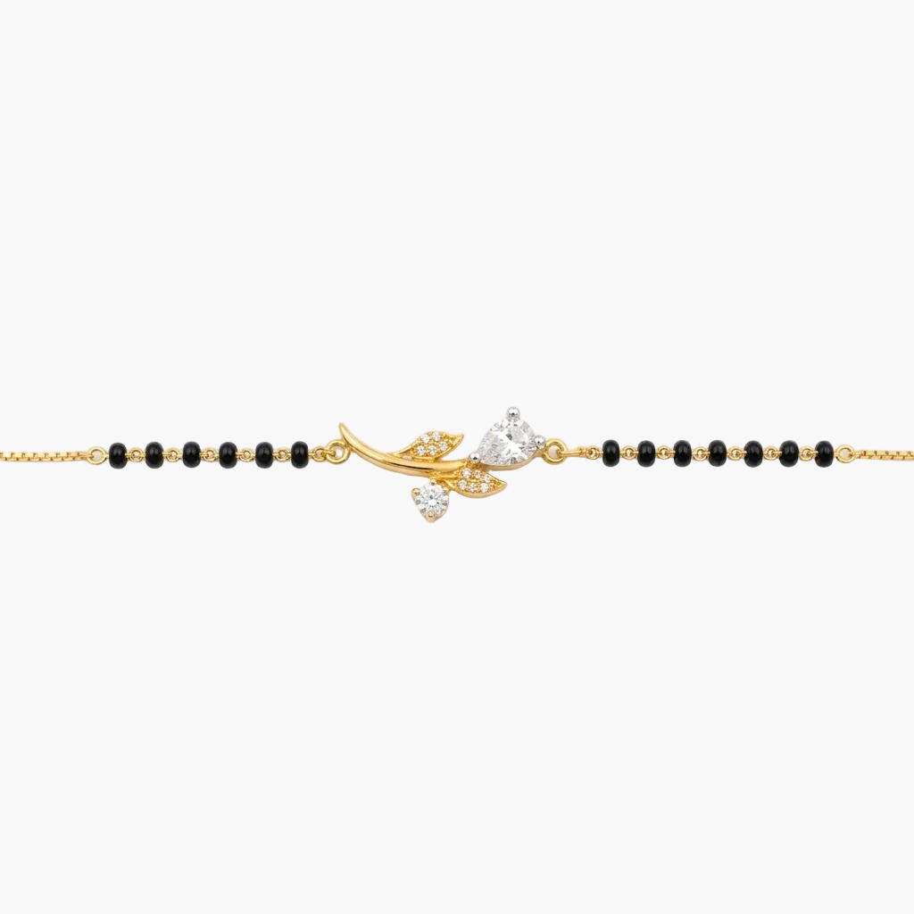 Botanical Pear-Cut Diamond Mangalsutra Bracelet