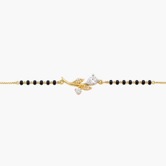 Botanical Pear-Cut Diamond Mangalsutra Bracelet
