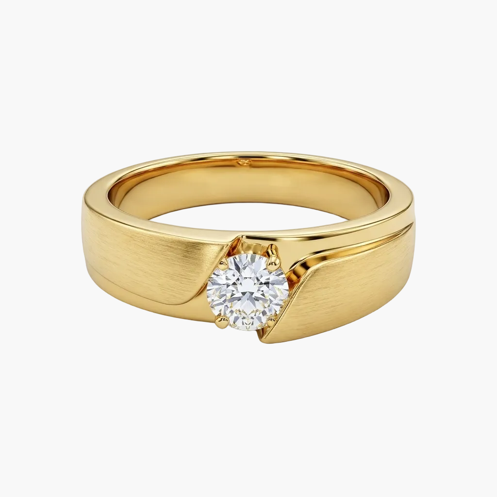 Architectural Matte Finish Bypass Diamond Mens Ring