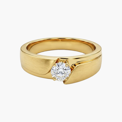 Architectural Matte Finish Bypass Diamond Mens Ring