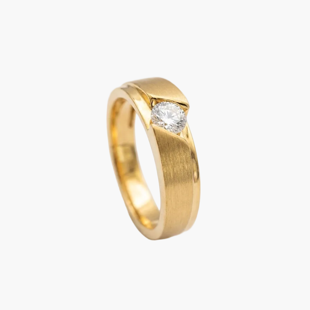 Architectural Matte Finish Bypass Diamond Mens Ring
