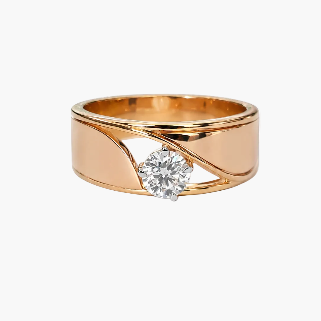 Contemporary Cut-Out Diamond Band Mens Ring