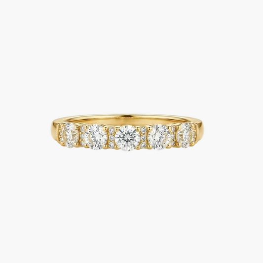 Multi-Stone Diamond Alternating Cluster Ring