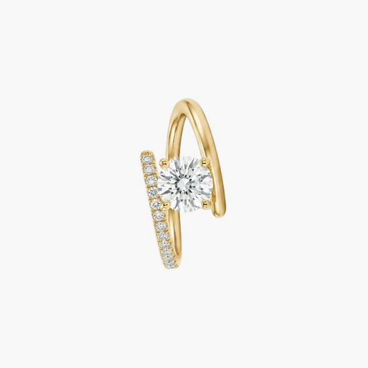 Sleek Open-Ended Center Stone Ring