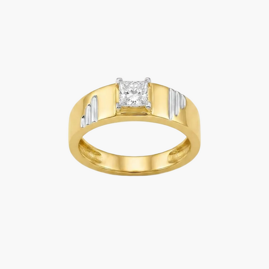 Princess Cut Elegant Modern Wedding Band Mens Ring