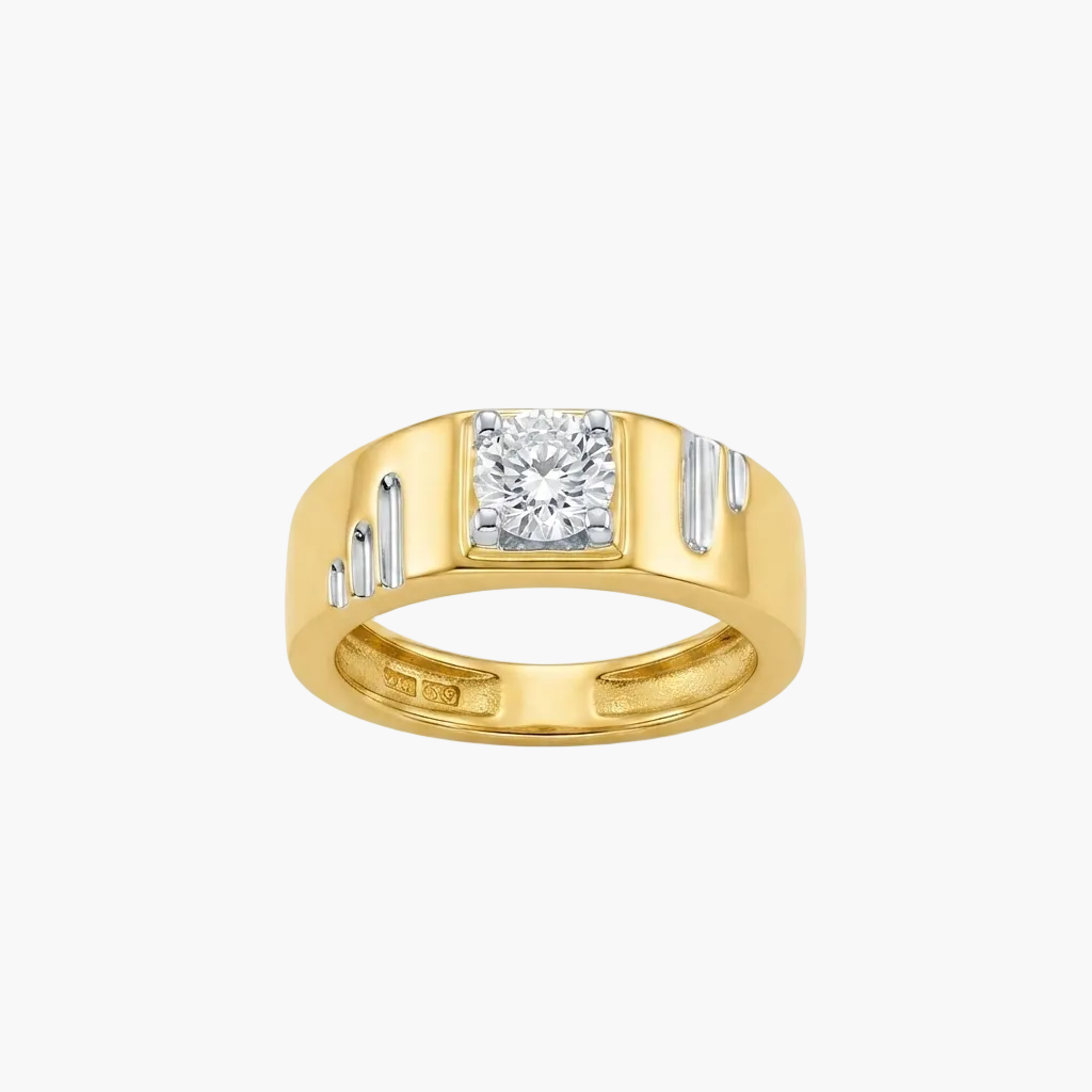 Minimalist Two-Tone Engagement Mens Ring