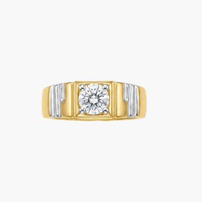 Minimalist Two-Tone Engagement Mens Ring