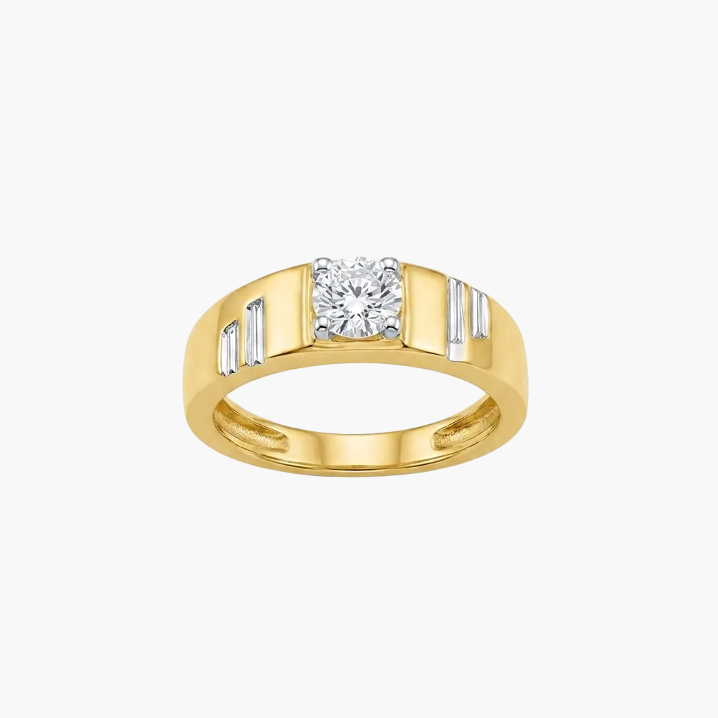 Minimalist Two-Tone Engagement Mens Ring