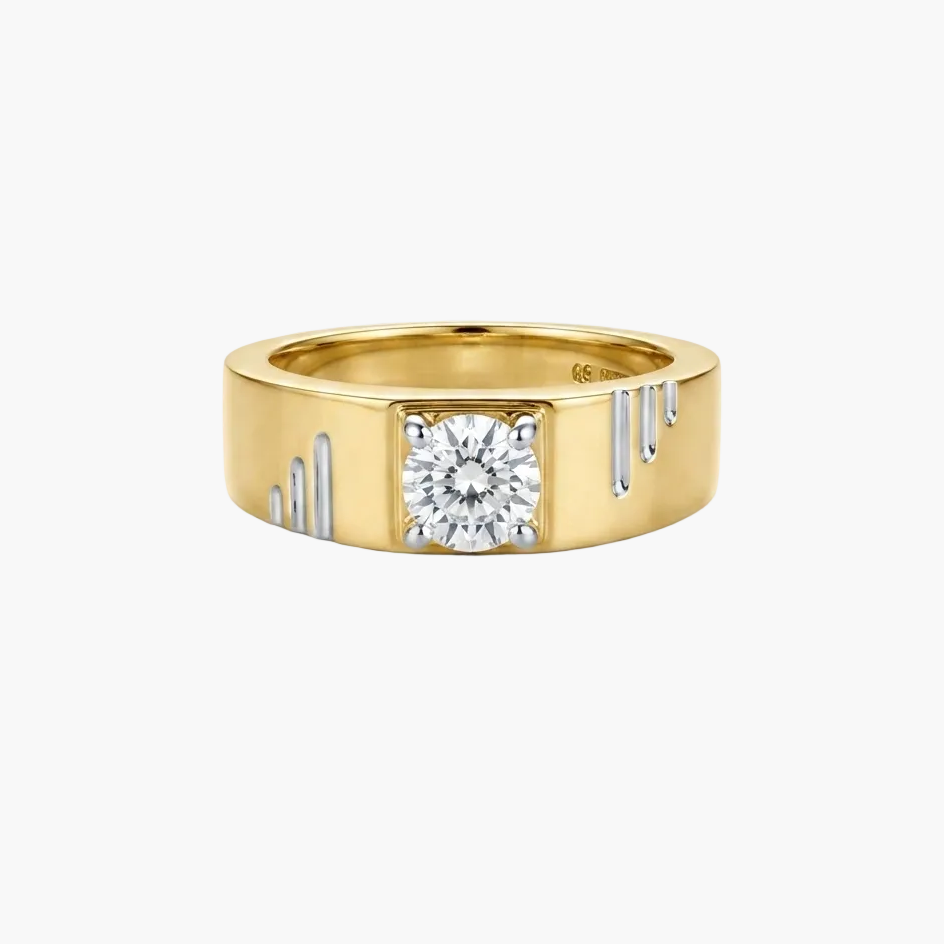 Minimalist Two-Tone Engagement Mens Ring