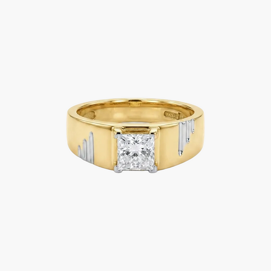 Princess Cut Elegant Modern Wedding Band Mens Ring