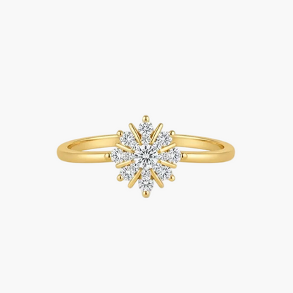Celestial Sunburst Diamond Cluster Ring