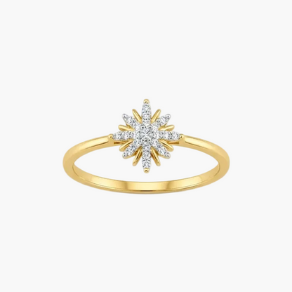 Celestial Sunburst Diamond Cluster Ring