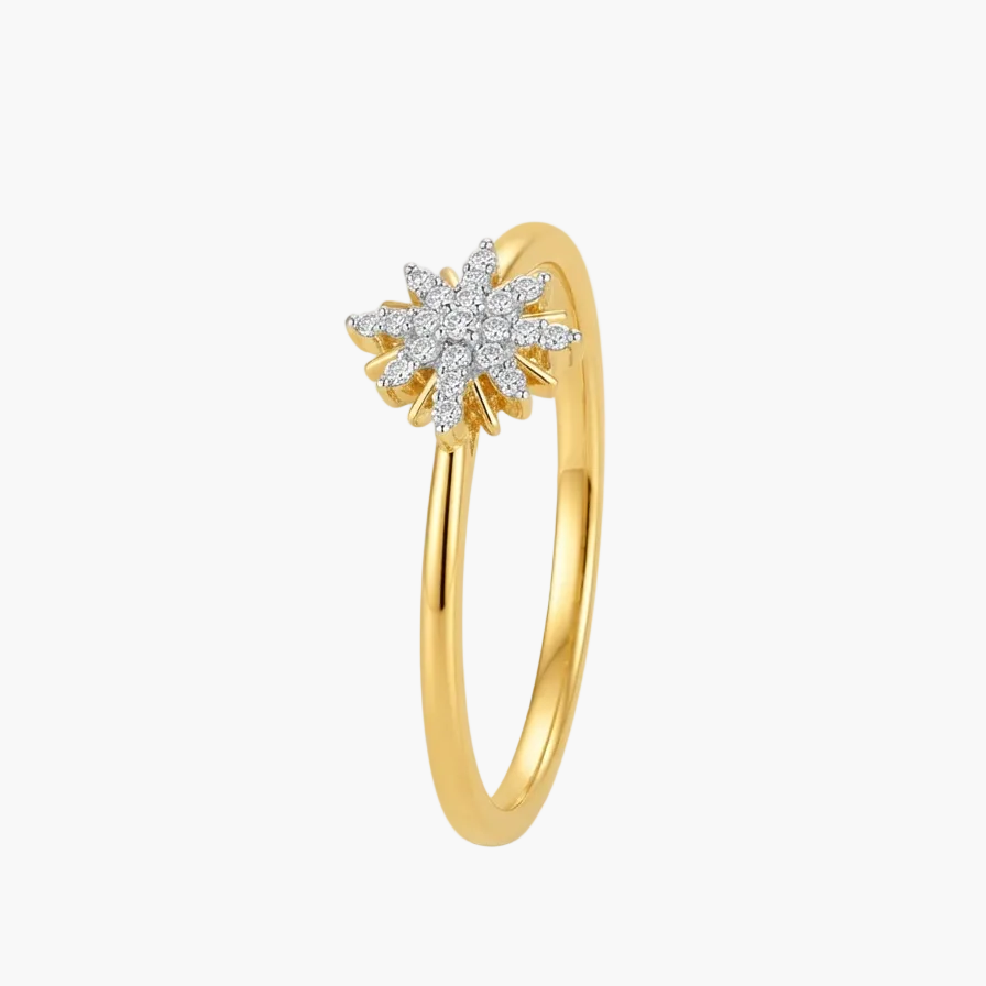 Celestial Sunburst Diamond Cluster Ring