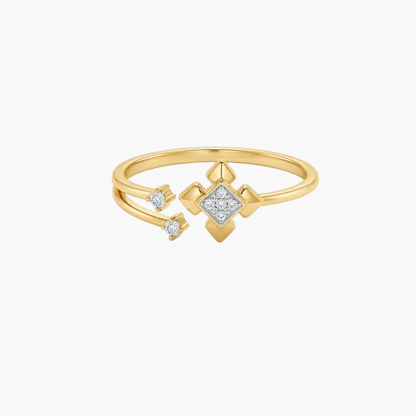 Modern Architectural Diamond Ring