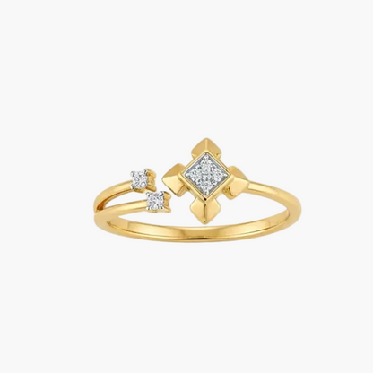 Modern Architectural Diamond Ring