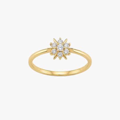 Dainty Floral Cluster Diamond Ring