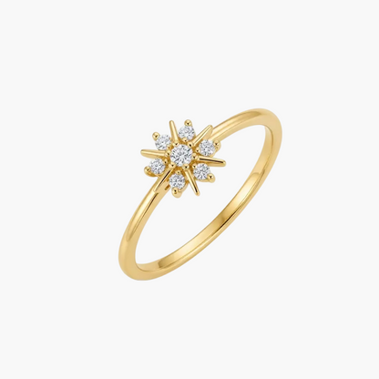 Dainty Floral Cluster Diamond Ring