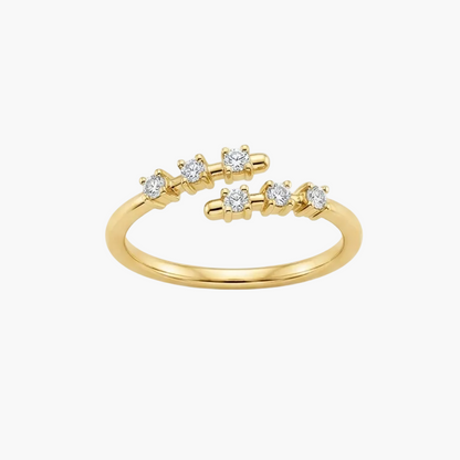 Dainty Open-Band Multi-Stone Diamond Ring
