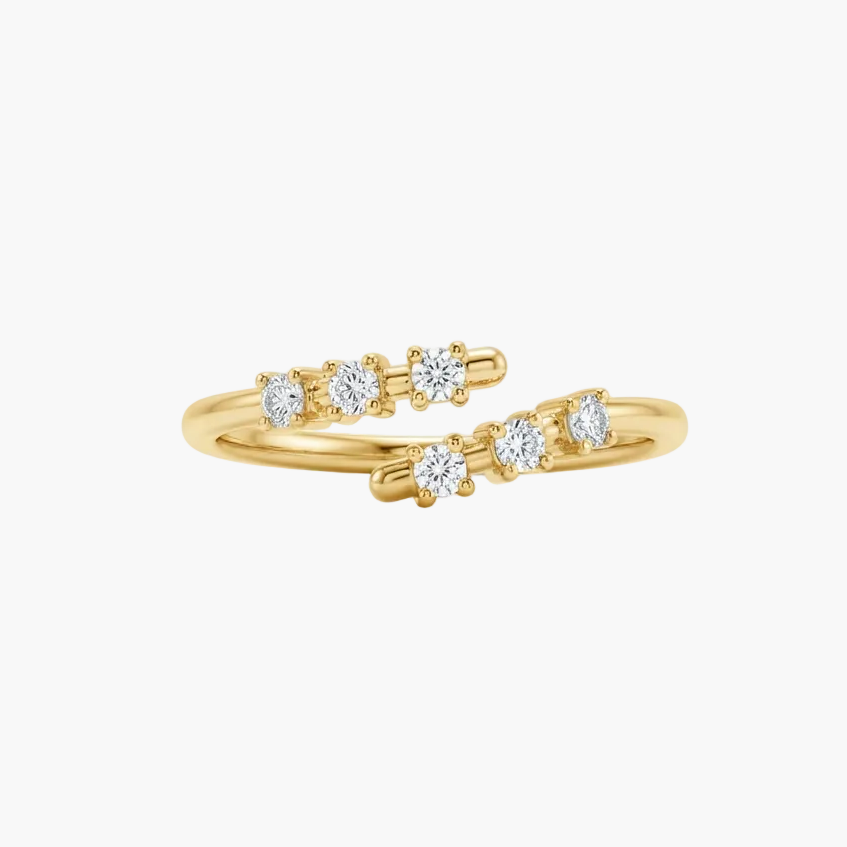 Dainty Open-Band Multi-Stone Diamond Ring