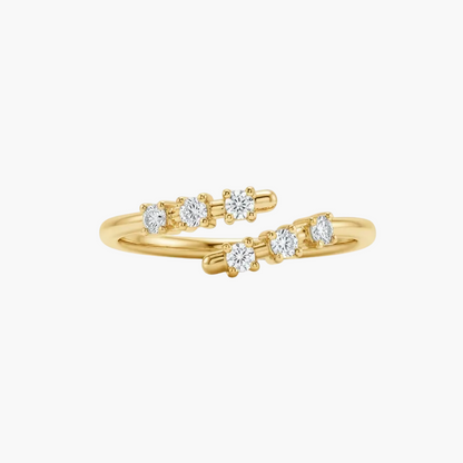 Dainty Open-Band Multi-Stone Diamond Ring