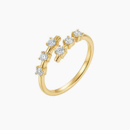 Dainty Open-Band Multi-Stone Diamond Ring