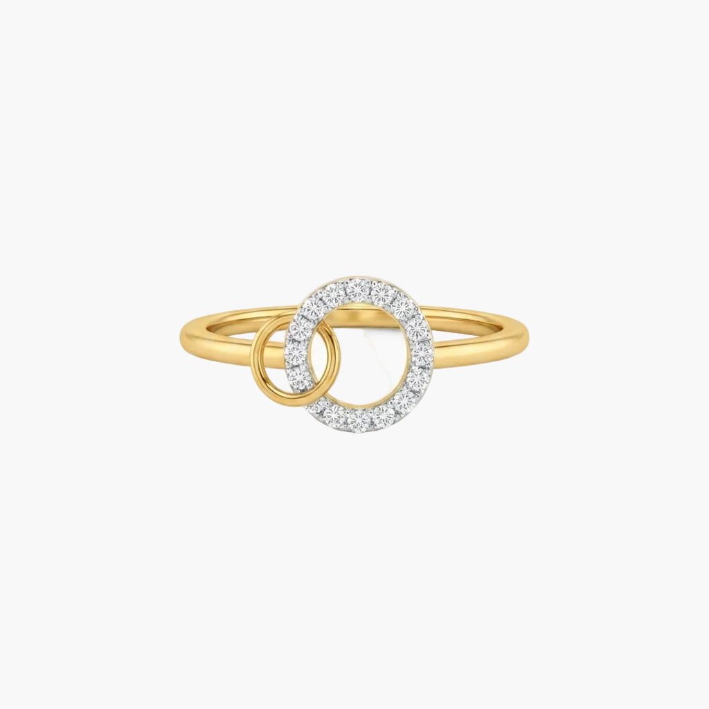 Interlinked Dual Circle Diamond Ring