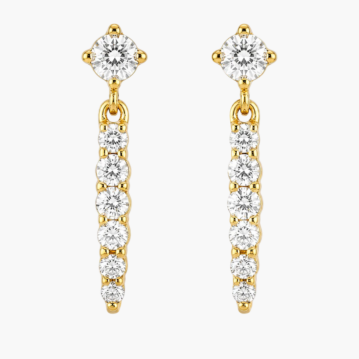 Radiant Linear Drop Diamond Earrings