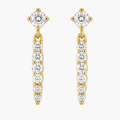 Radiant Linear Drop Diamond Earrings