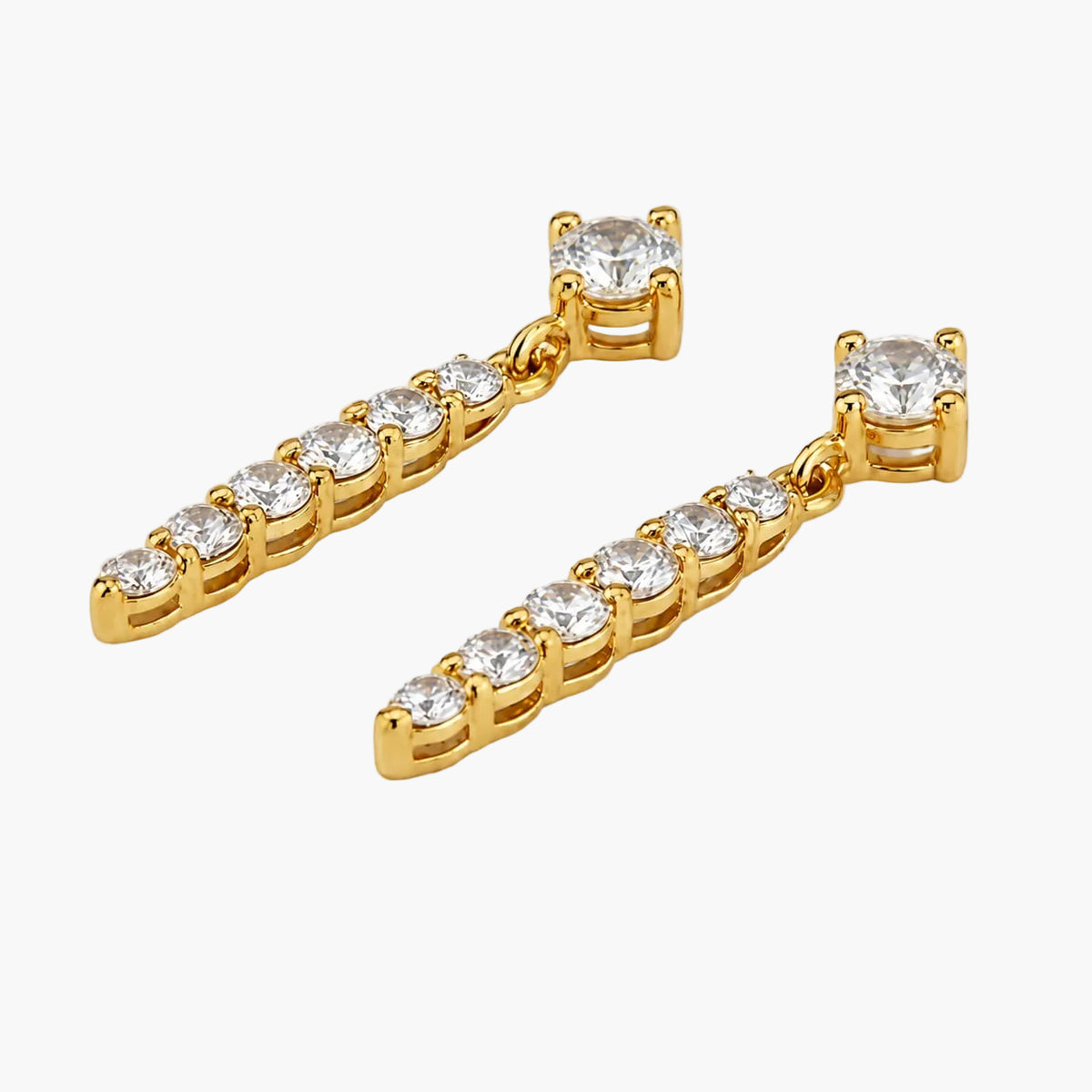 Radiant Linear Drop Diamond Earrings