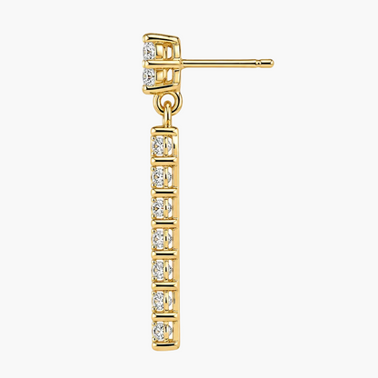 Radiant Linear Drop Diamond Earrings