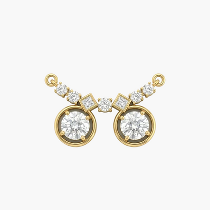 Dual-Circle Halo and Princess-Cut Diamond Mangalsutra
