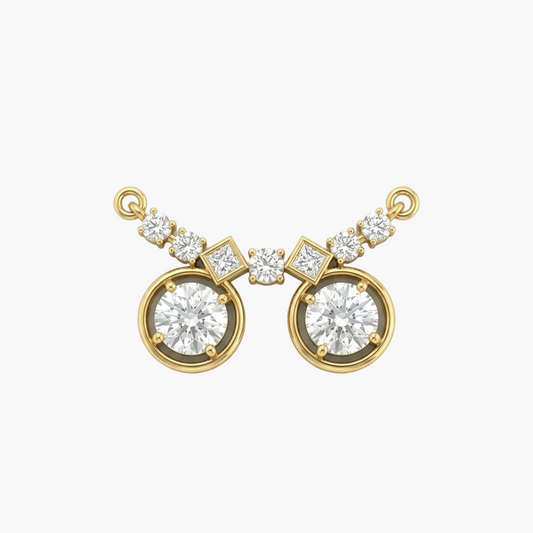 Dual-Circle Halo and Princess-Cut Diamond Mangalsutra