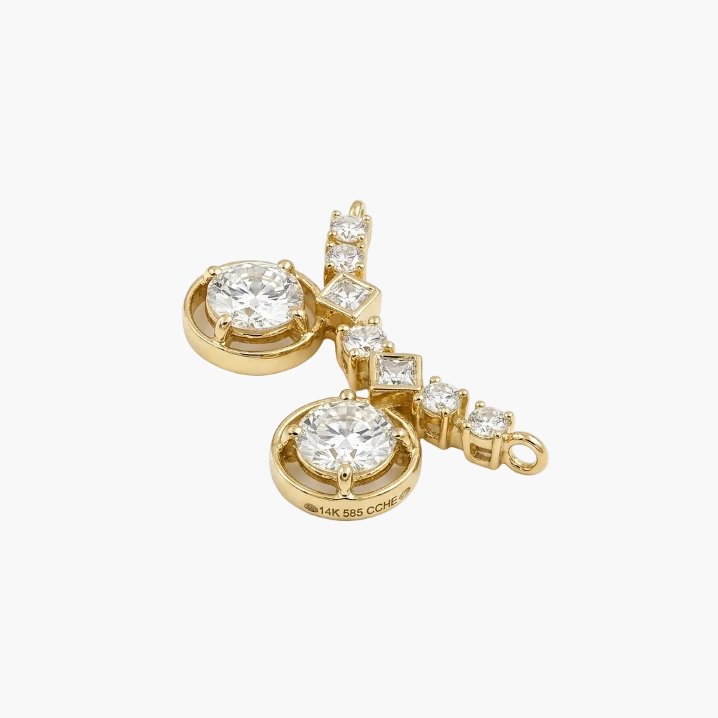 Dual-Circle Halo and Princess-Cut Diamond Mangalsutra