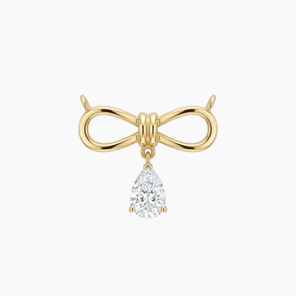 Bow-Motif Pear-Cut DropDiamond Mangalsutra