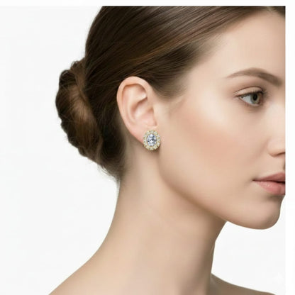 Oval Halo Diamond Earrings