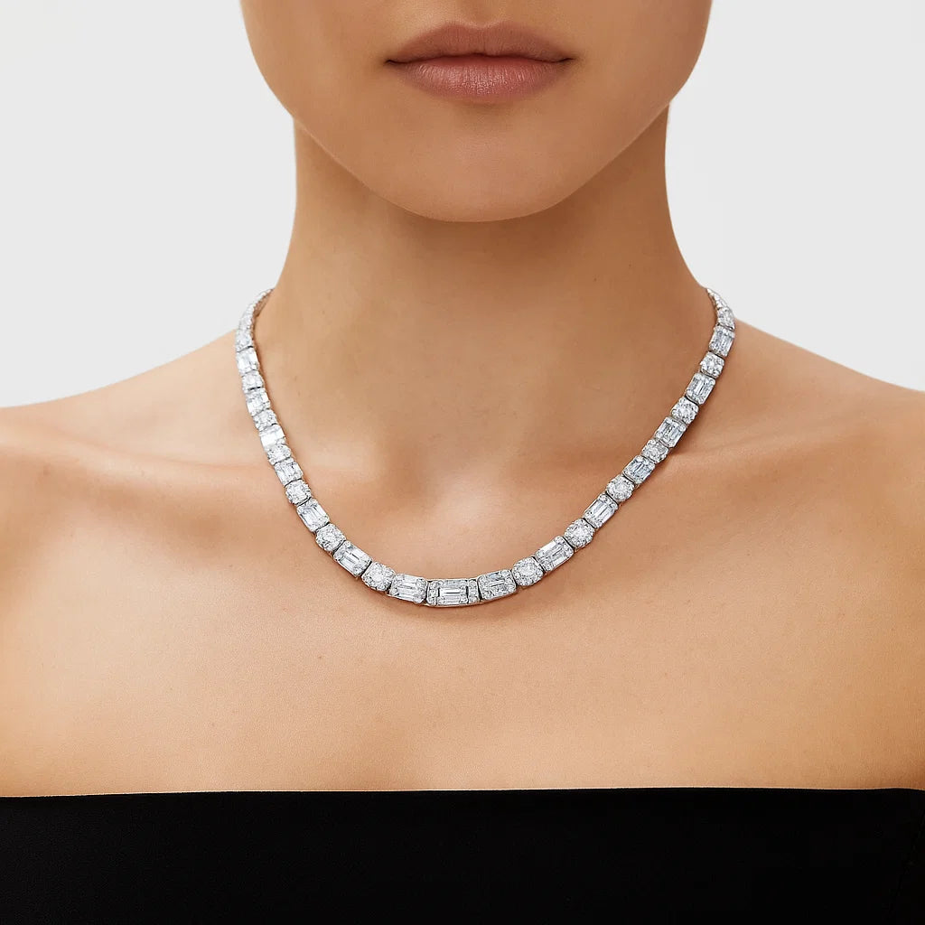 Lily Stem Diamond Necklace