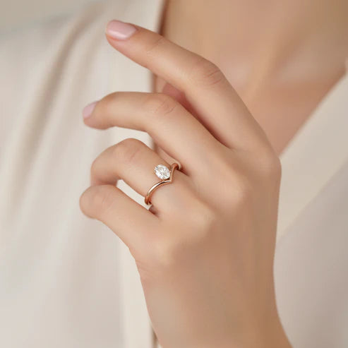 Oval Cut Wishbone Diamond Ring