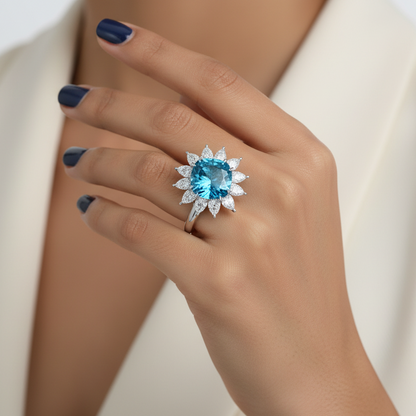 Blue Majesty Diamond Ring