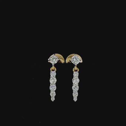 Radiant Linear Drop Diamond Earrings