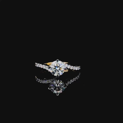Infinity Criss-Cross Round-Cut Diamond Ring