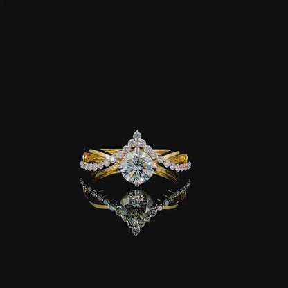 V-Shape Curved Diamond Band Ring