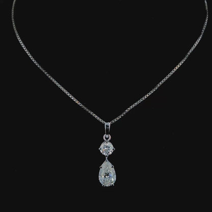 Crystal Whisper Teardrop Diamond Pendant