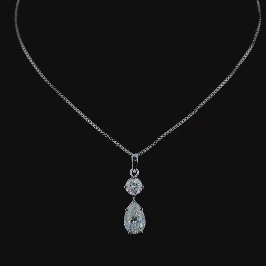 Crystal Whisper Teardrop Diamond Pendant
