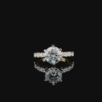Two-Tone French-Set Diamond Engagement Ring