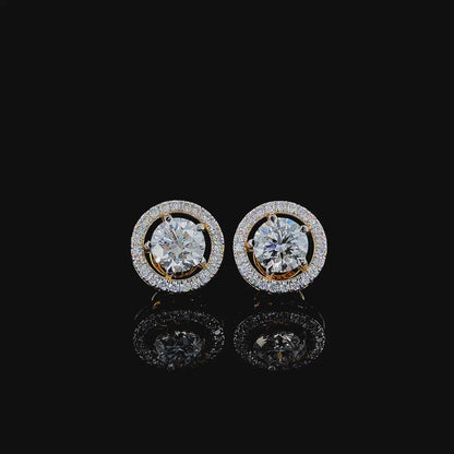 Round Cut Brilliant Diamond Earrings