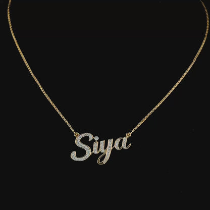 Dual-Tone Siya Diamond Pendant With Chain
