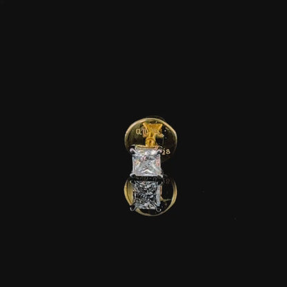 0.44 Carat Classic Square Diamond Men Studs