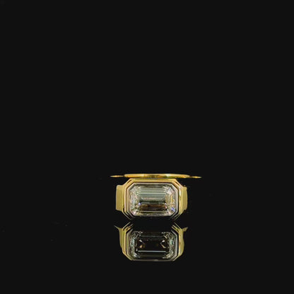 Salvatore Emerald Shaped Men Diamond Ring